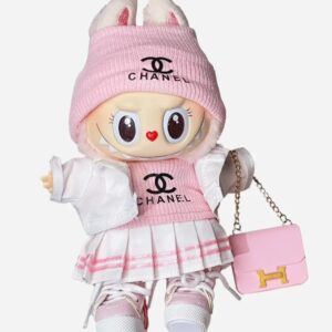 LABUBU Clothes Chanel Pink Pleated Skirt Outift